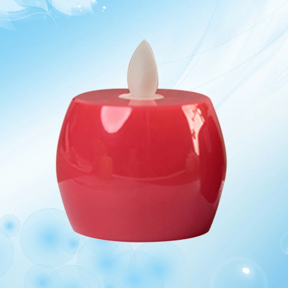LED محاكاة أضواء التفاح الأحمر بالطاقة الخفقان لهب Tealight رومانسية الزخرفية ضوء ليلة مصباح حزب بار
