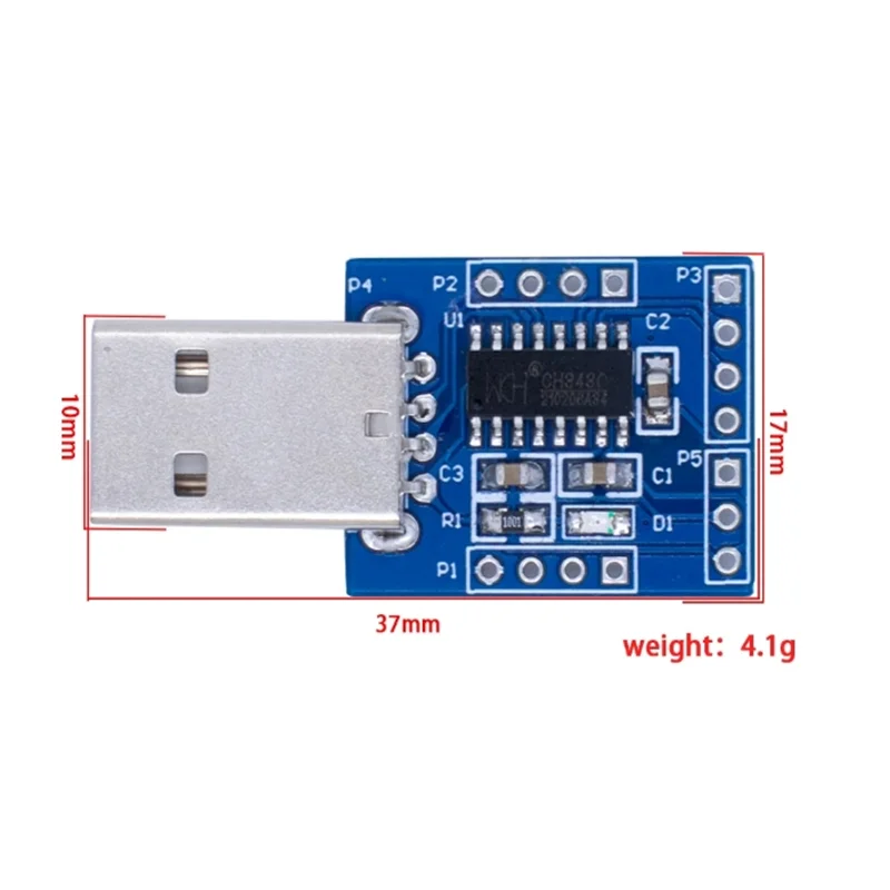 TTL Converter CH343G USB To Serial Port Module Supports 50bps-6Mbps RTS DTR DCD RI DSR CTS RS232 Interface Board