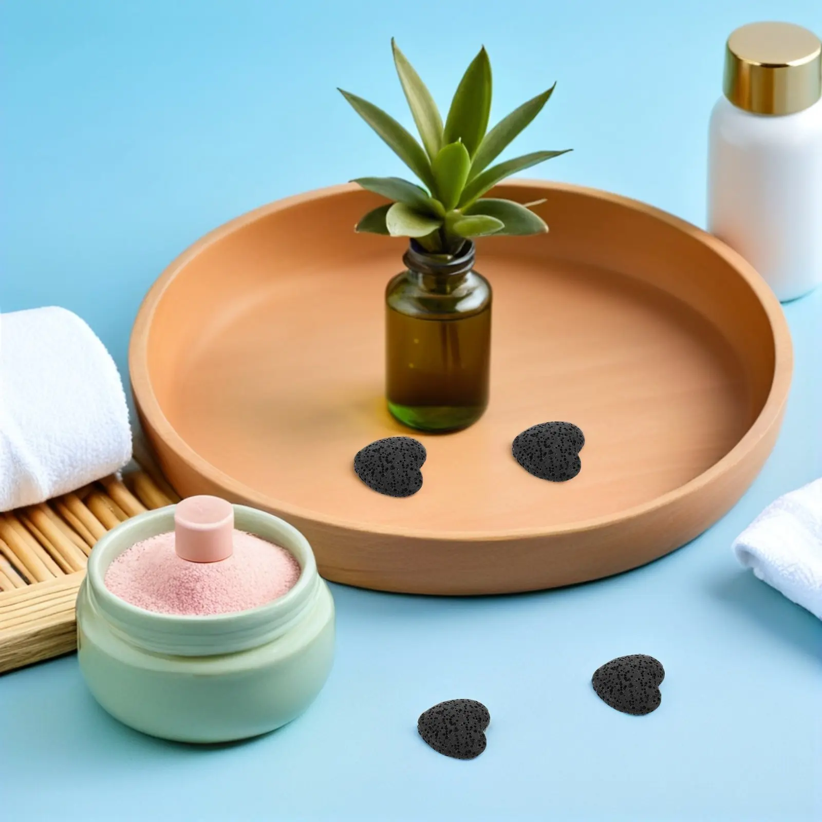 

10Pcs Heart Shape Oil Stone Volcanic Rock Diffuser Stones Natural Essential Oil Diffuser Small Aroma Beads Fireless Scent