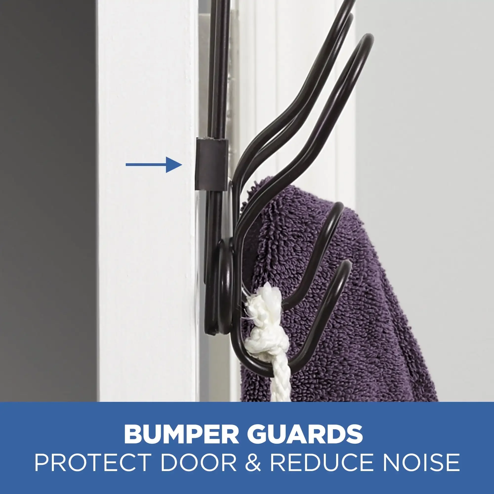 SnugFit 3-Hook Metal over-the-Door Towel Rack, Also for Robes, Clothes, Oil Rubbed Bronze