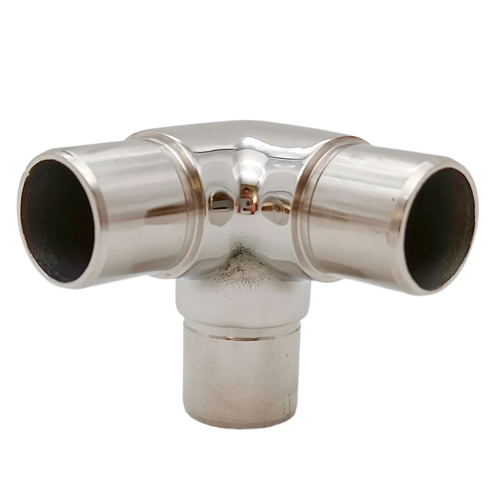 316 Stainless Steel 3-Way Handrail Tee Connector, 90 Degree Elbow Tube Fitting for Stair Deck Balcony Railing