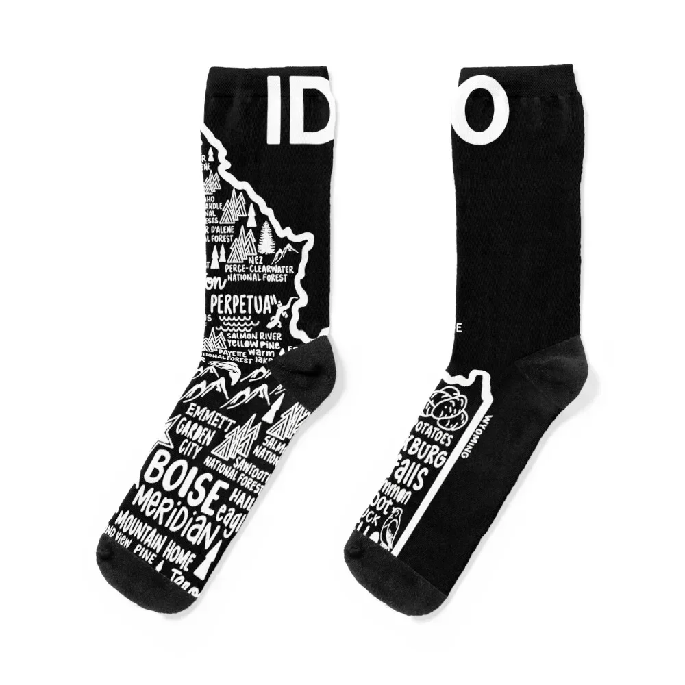 

Idaho map Socks retro Antiskid soccer set custom Women's Socks Men's