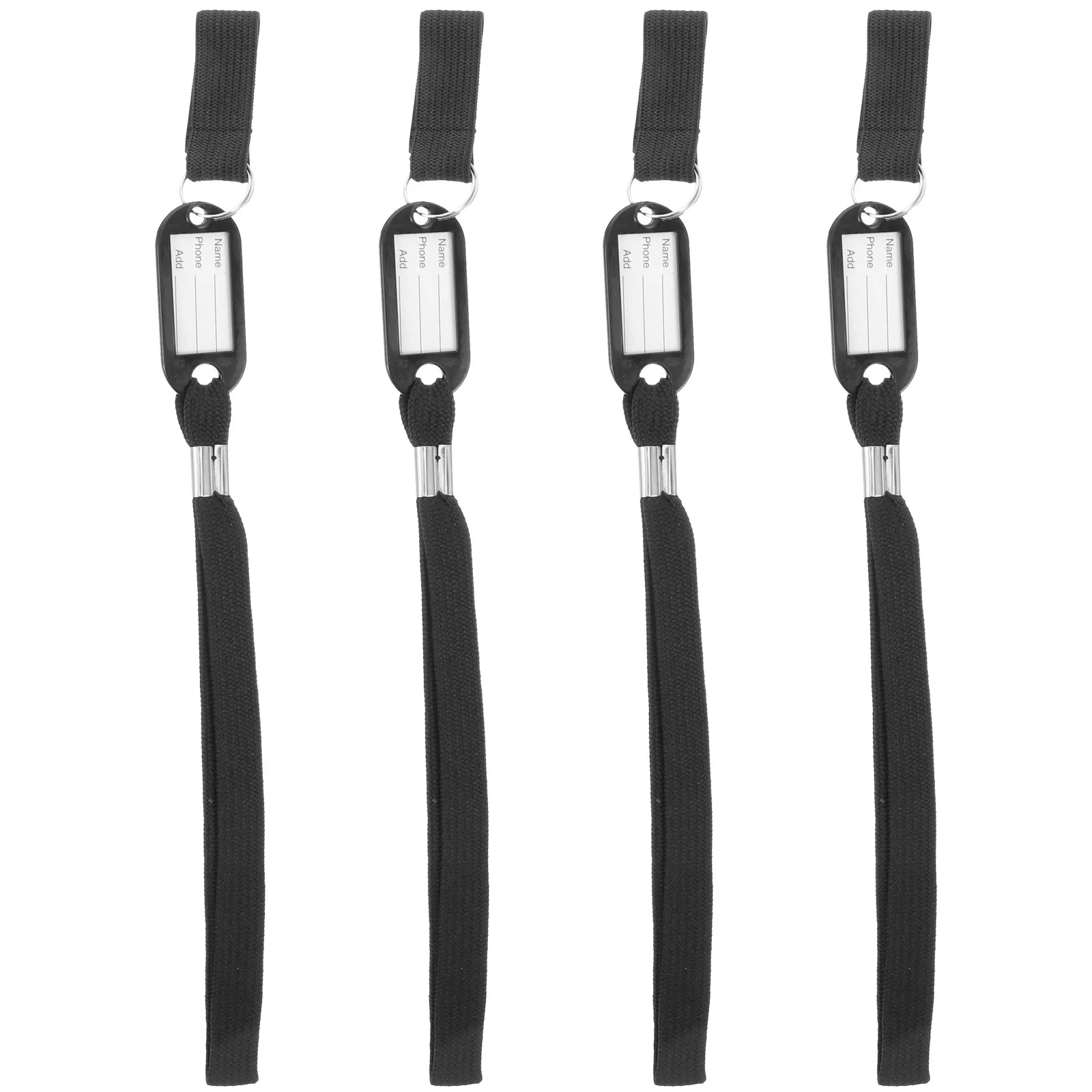4 Pcs Wrist Strap Lanyard for Walking Cane Accessories Anti-lost Stick Black Replacement Straps