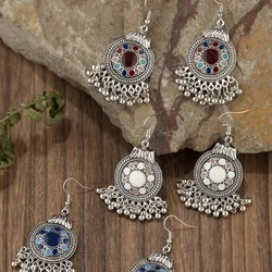 Amazon AliExpress hot-selling, classic round retro drip flower Indian style earrings