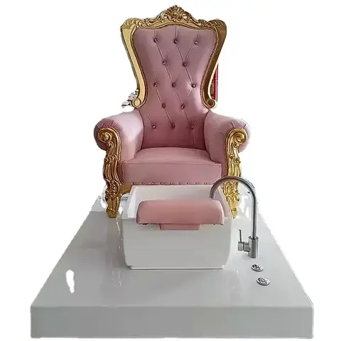 불산 공장 럭셔리 핑크 왕좌 발 스파 페디큐어 의자, 어린이용 페디큐어 의자, 신제품