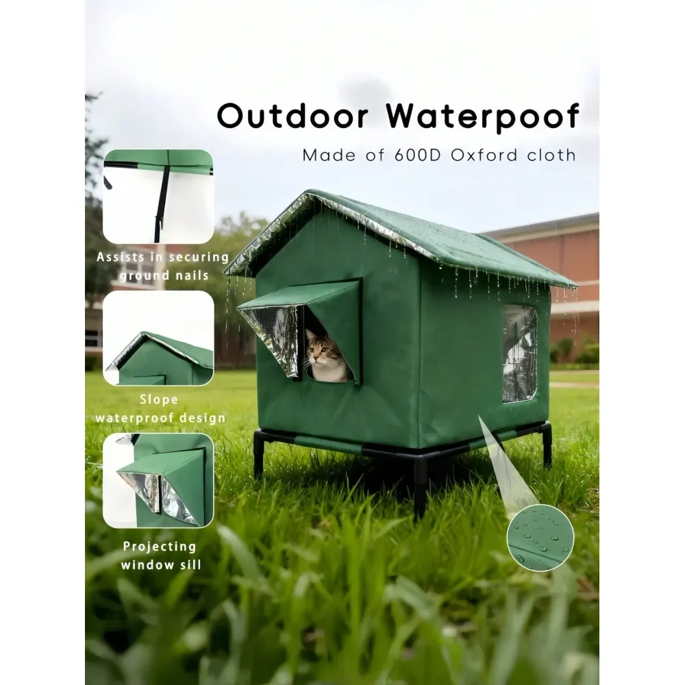 

Dog House Dog Kennel OutdoorDetachable Elevated Foldable Insulated Warm Outdoor Cat House Shelter For Winter Stray Cat Pet Use P