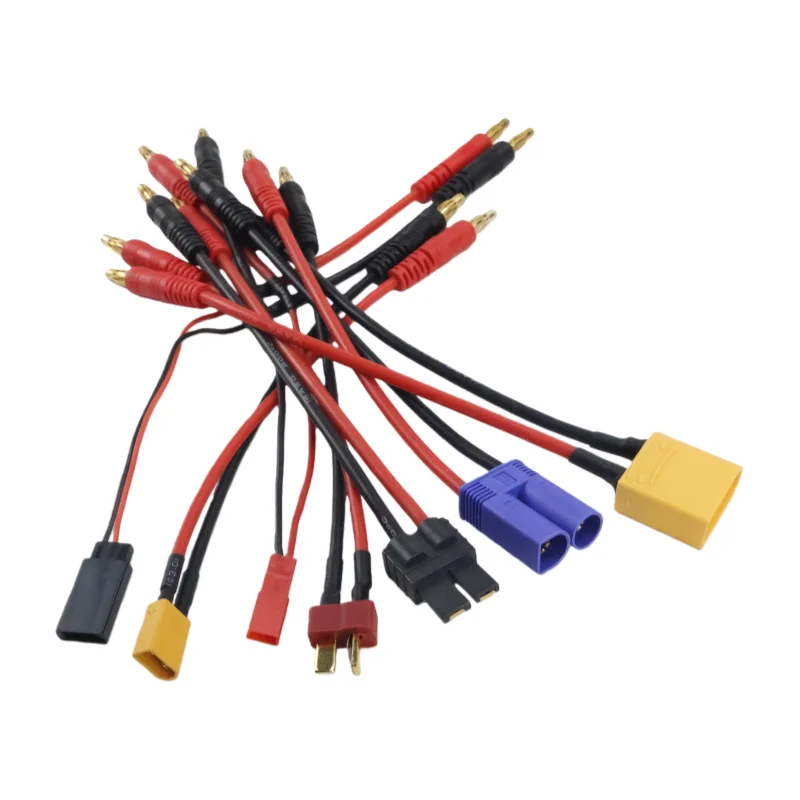 XT30 XT90 EC5 JST Futaba TRX prise T prise Charge plomb à 4.0mm fiches banane câble de Charge fil de Silicone pour batterie Lipo