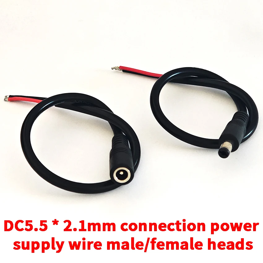 

DC5.5x2.1mm DC Male or Female Power Plug Cable Jack Adapter Connector 18AWG 12V 10A Power Supply Cords DIY For LED