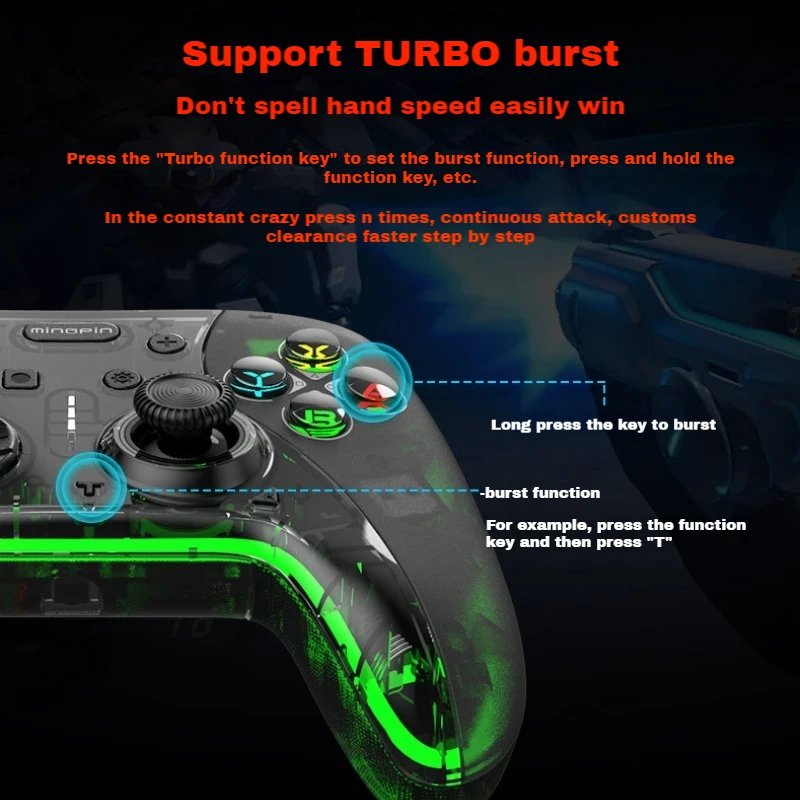 S830 Pro Gamepad Supports Xbox Android Pc Switch Six-Axis Somatosensory Technology 5.2 Game Bluetooth Chip Lasting Battery Life