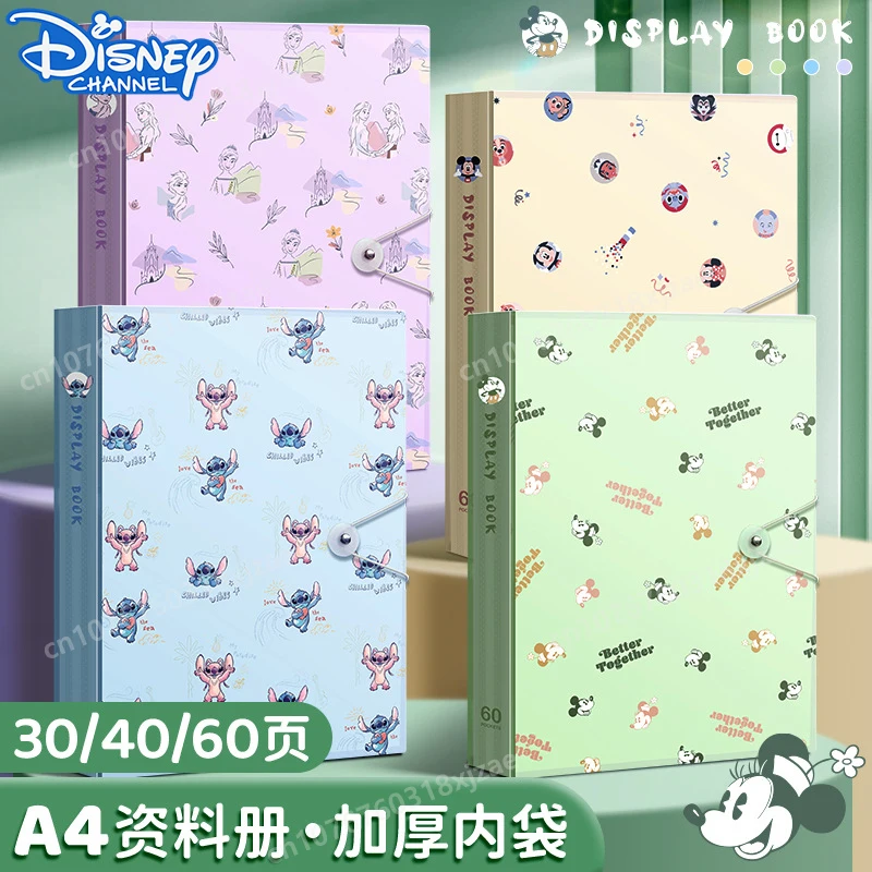 

Disney Stitch Elsa Paper Storage Box Cartoon Cute Booklet A4 Transparent Insert Paper Multi-layer Sheet Music Folder School Gift