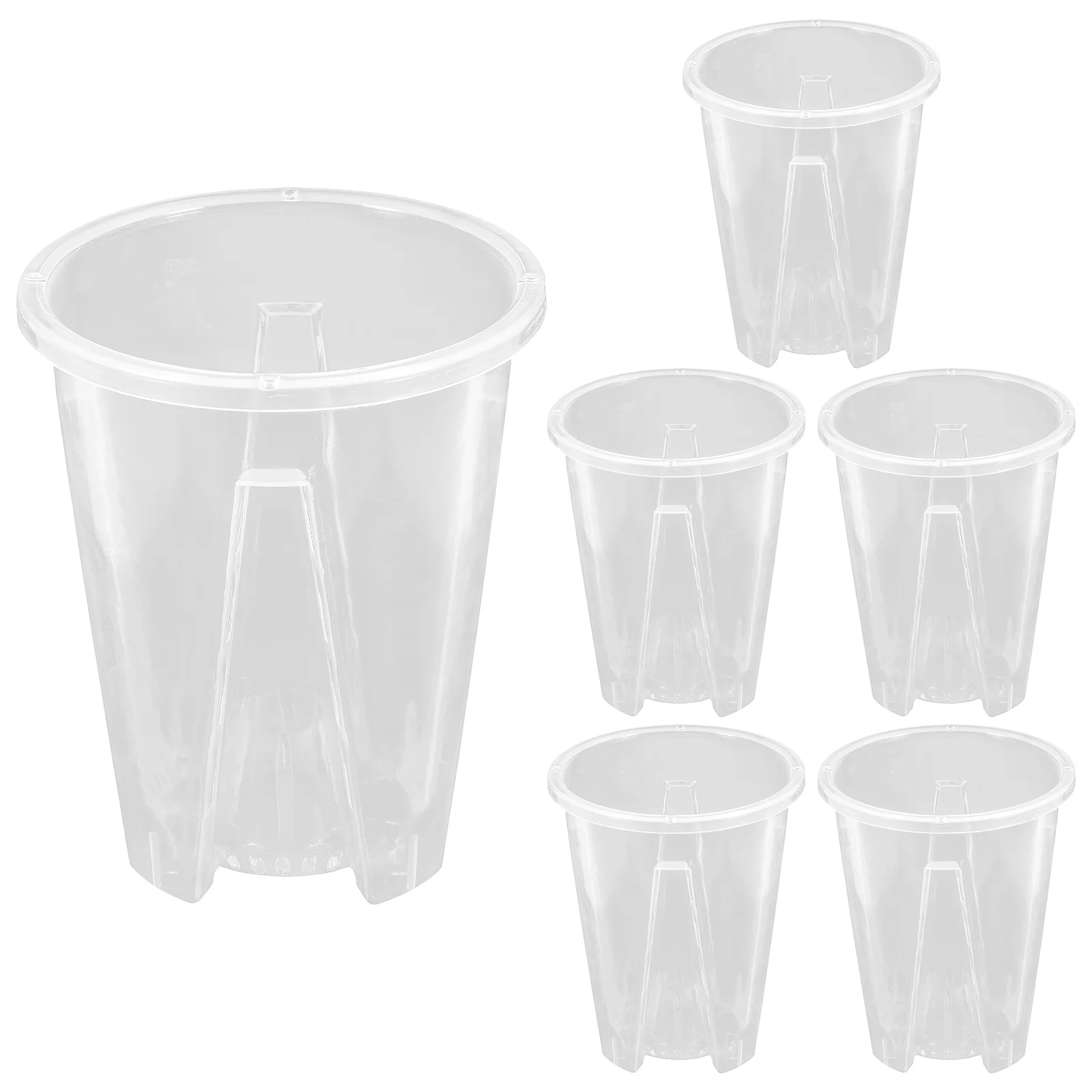

6 Pcs Breathable Flower Pot Pots Plastic Floral Containers Decorate Orchid Transparent Pp Small