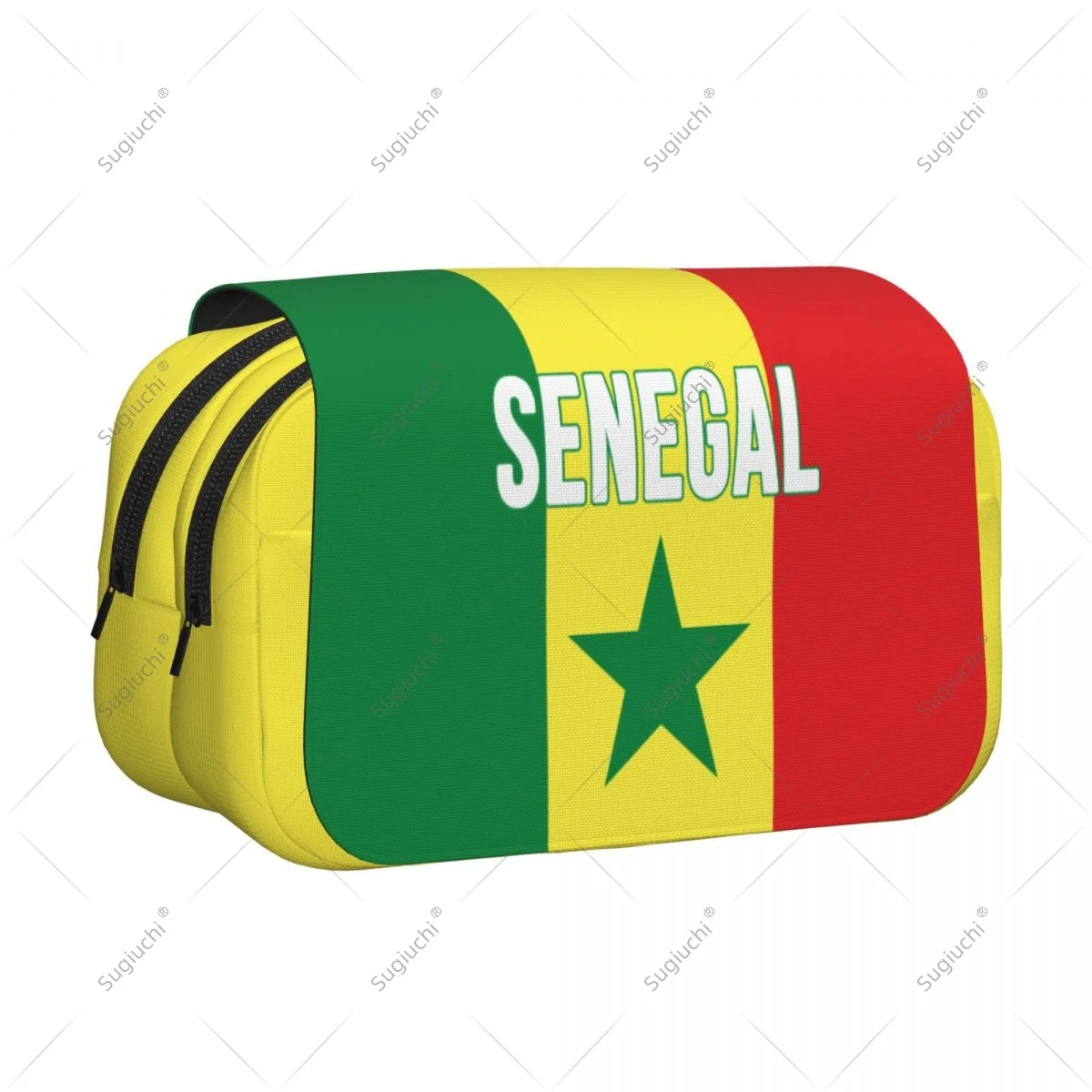 Pencil Case Scissors Bags 3D Senegal Flag Double-layer Oxford Cloth Stationery Storage Pen Box Case