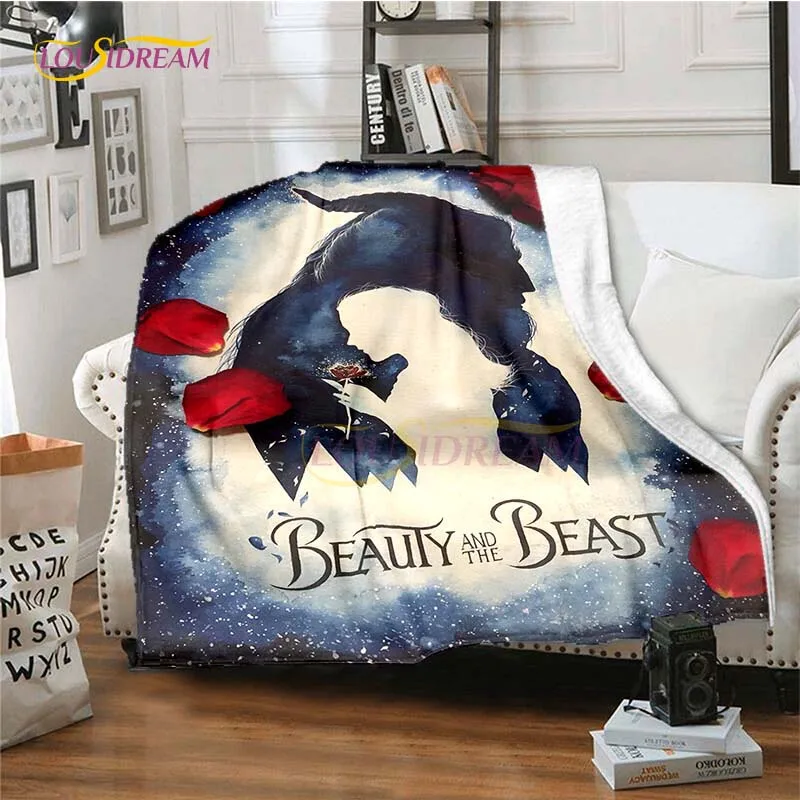 Beauty And The Beast Blanket Cover Cartoon Flannel Blankets for Beds Sofas Warm Bed Sheet Soft Bedding Bedroom Decor Fans Gift