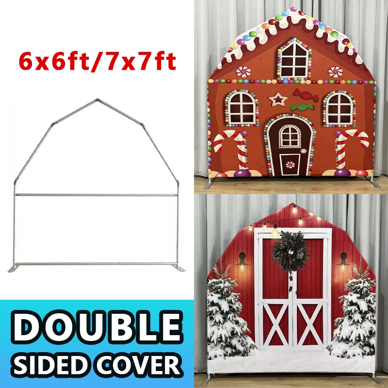 Barn Arch Stand, Customized Cover for Birthday Parties, Baby Showers, Photo Booth Backdrops, Christmas Decoration, 6ft, 7ft