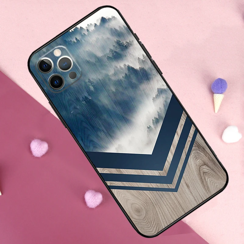 Wolf Bike Butterfly Wood Cover For iPhone 15 16 14 13 12 11 Pro Max Mini 7 8 Plus X XR XS Max Phone Case image 6