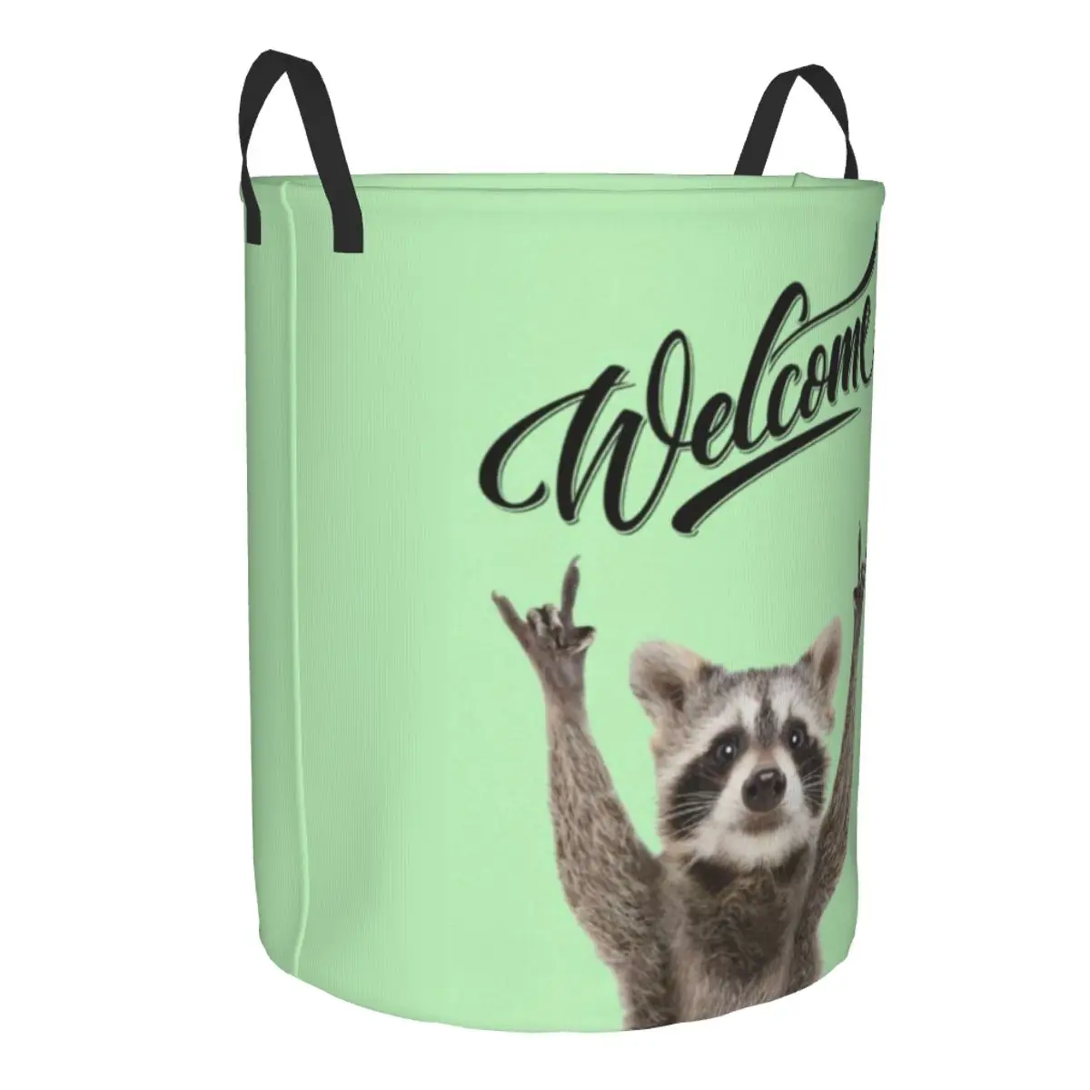 Funny Raccoon Laundry Basket Collapsible Animals Clothing Hamper Toys Organizer Storage Bins