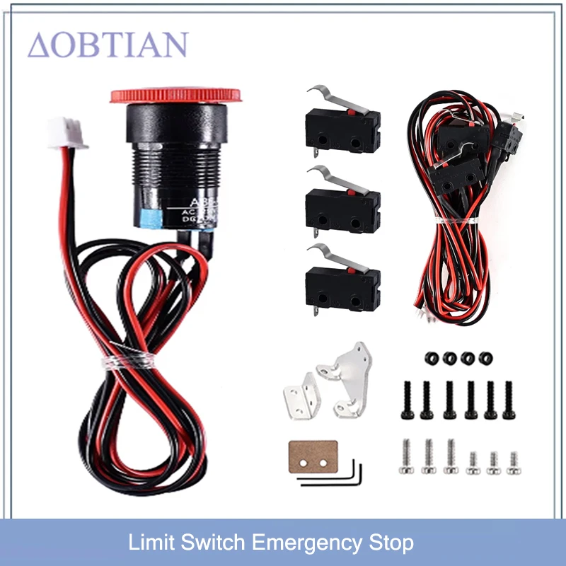 

3018 Max Engraving Machine 2 Pin Limit switch and Emergency Stop Switch for CNC Wood Router Engraveing Machine Milling Machine