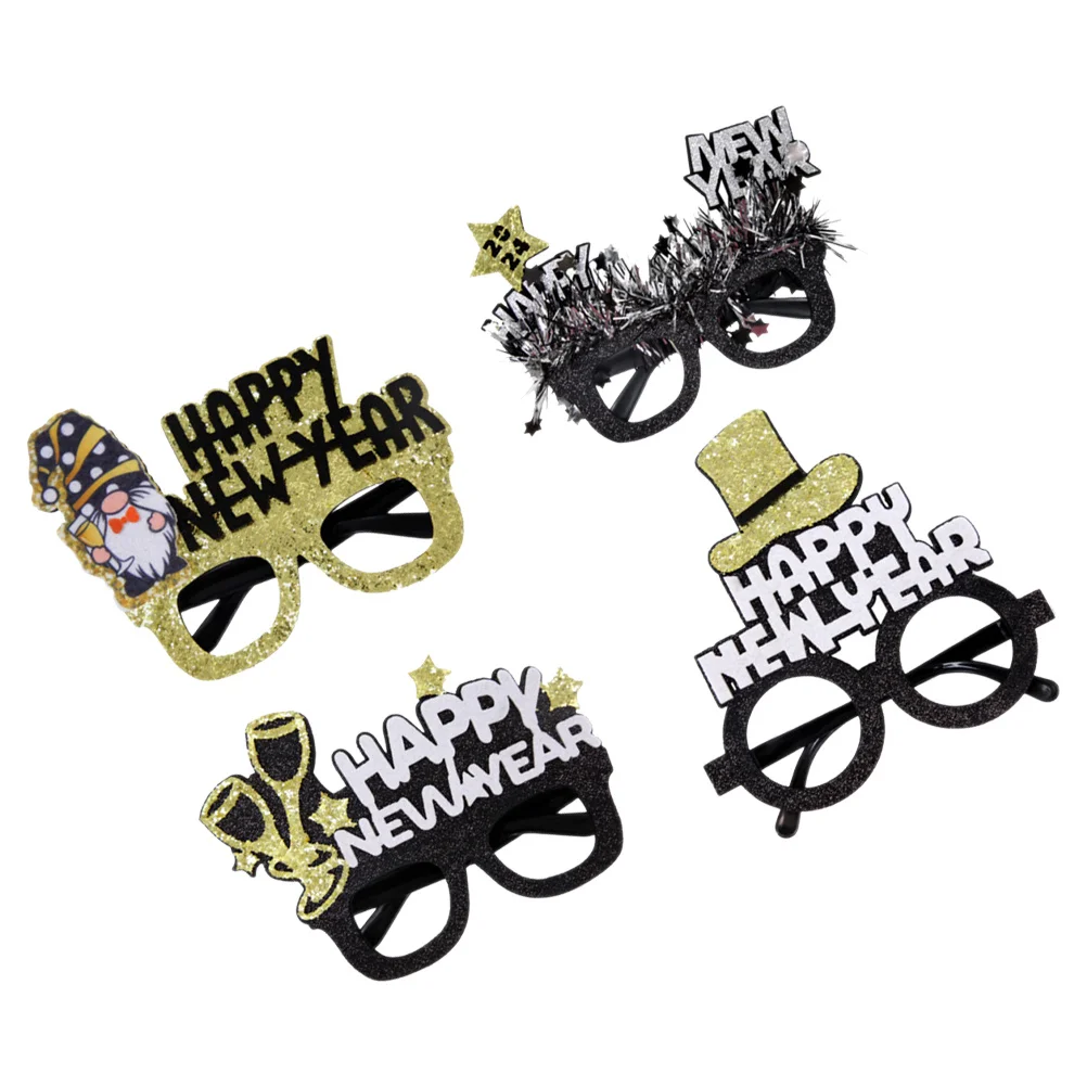 

4 Pcs Party Decoration Glasses Cartoon Eyeglasses New Year Accessories Novelty Eyewear Supplies