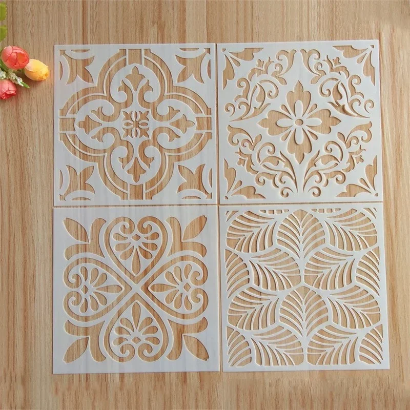 Decorative Pattern Mandala Stencils Pretty Hollow Spray Painting Templates Durable Washable DIY Window Wall Decor Drawing Tool