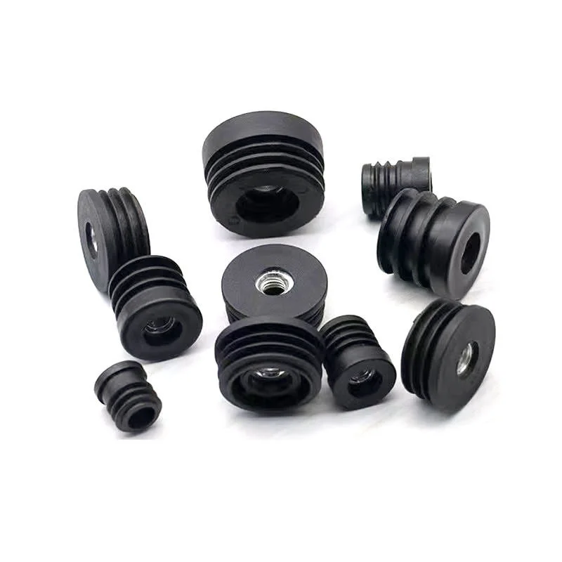 4/10Pcs M6 M8 M10 Black Square/Round Blanking End Caps Pipe Tube Plastic With Nut Hole Cover Furniture Leg Feet Tube Plug - view 4
