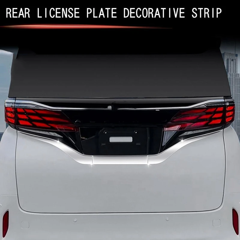 For Toyota Alphard Vellfire 40 Series 2023 2024 Car Rear License Plate Strip Cover Decorative Trim Replacement Parts