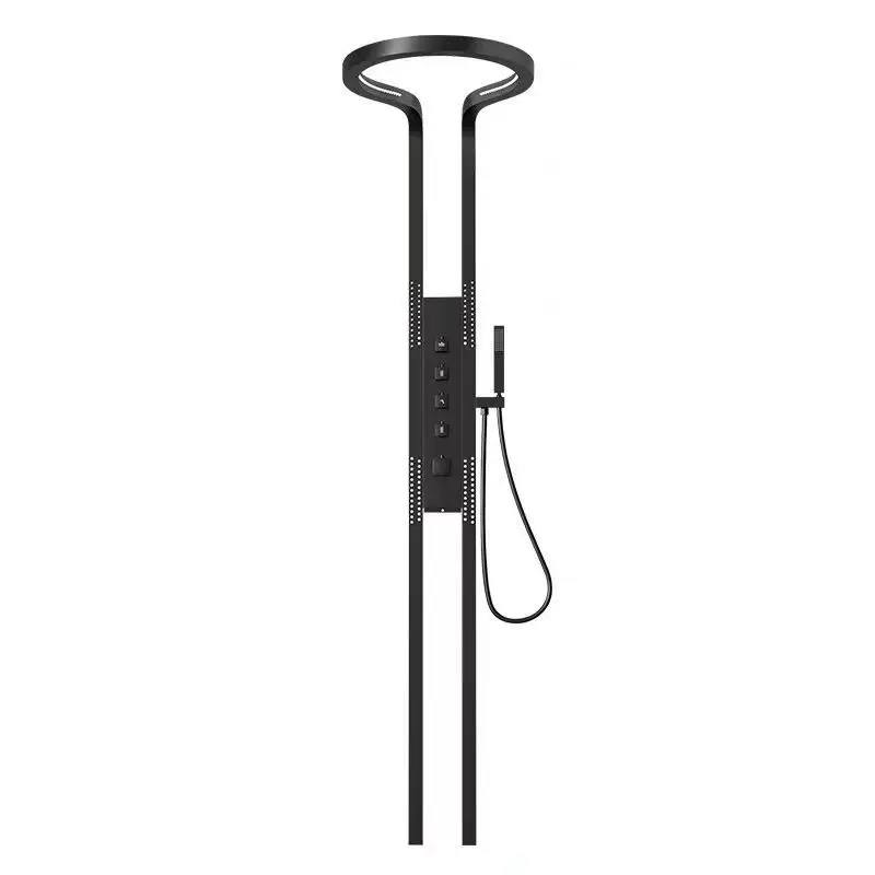 Cross-border bathroom high-end shower screen shower full set, household ring waterfall digital display multi-function complete s