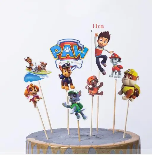 Paw Patrol Hunde Cartoon Kuchen Kerze Kinder Geburtstag Kuchen Dekoration Lieferungen Anime Figur Skye Cosplay Party Zubehör Geschenk – Detail 5