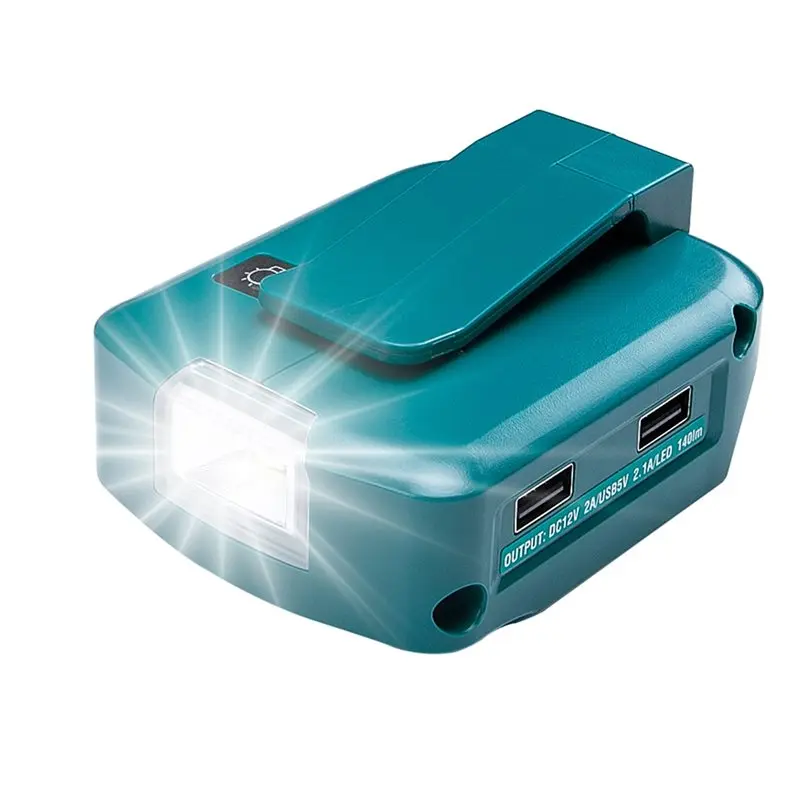 L62A LED Light Working Lamp For 14.4V 18V Li- Battery Adapter USB Mobile Phone DC 12V Output Use