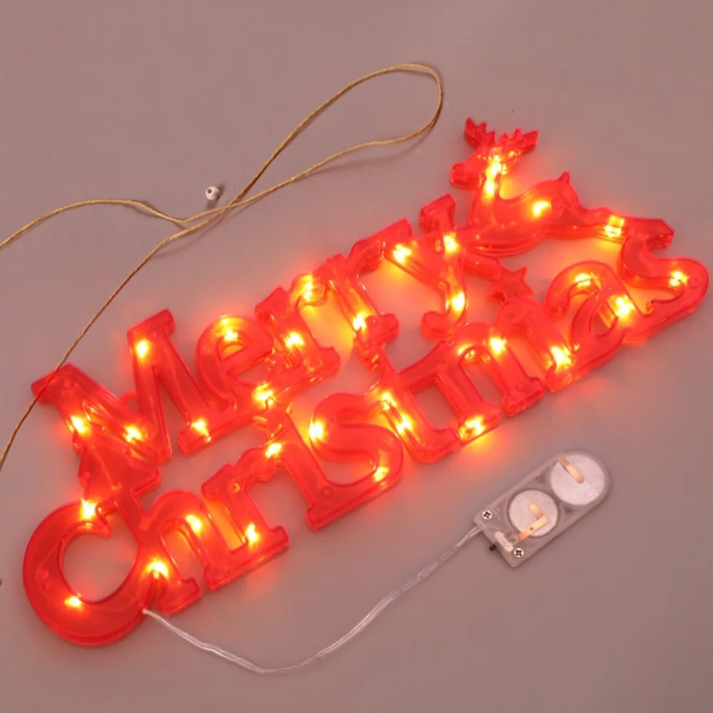 

Three-dimensional Christmas Decoration Items RED Panel Waterproof Merry Christmas Letter Lights Perfect New Year
