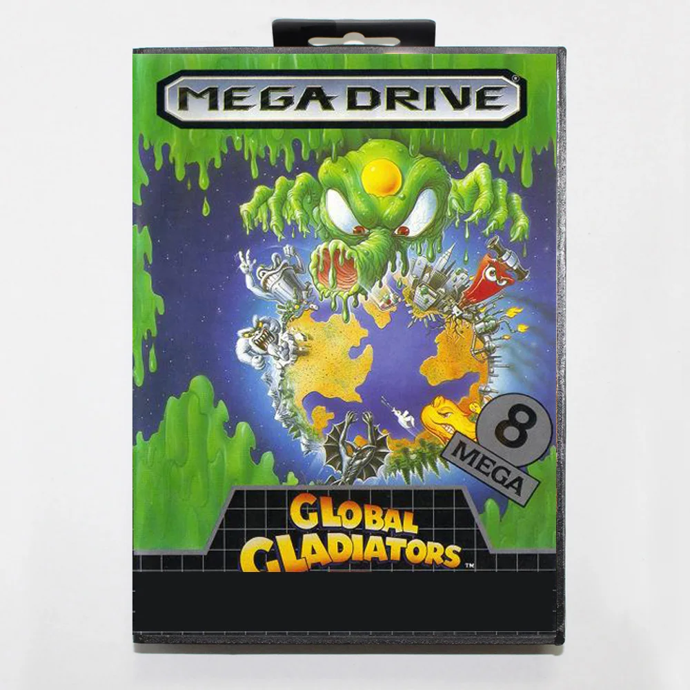 Global Gladiators MD Game Card 16 Bit BR Cover for Sega Megadrive Genesis Video Game Console Cartridge