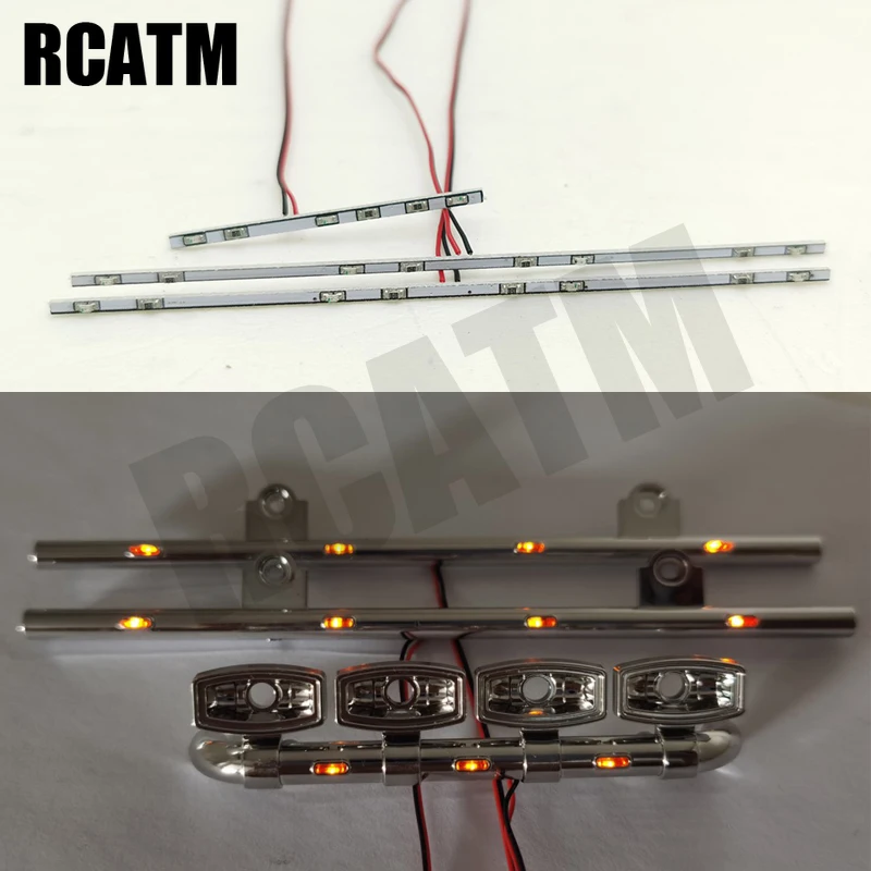 3 sztuk przednia i boczna PCB LED Light 6V dla 1/14 Tamiya zdalnie sterowana ciężarówka przyczepa Scania 770S 56368 części