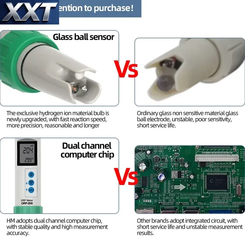 XXT 2026 Hot Sale Portable Waterproof Digital ORP Tester Water Quality & Temperature Dual Purpose Detection Instrument