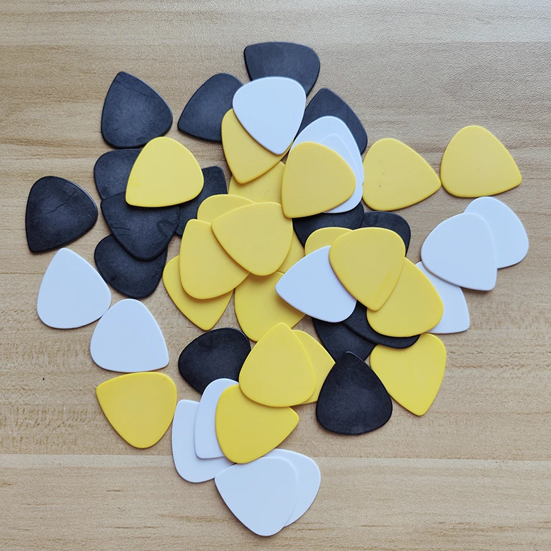 Delrin-Guitar Picks without Logo, Black, Yellow, White Color, No Logo, High Quality, 100Pcs