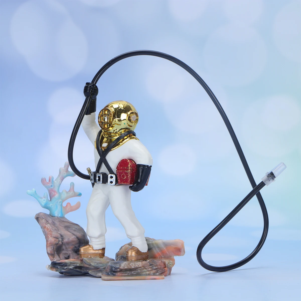 

Resin Diver Sculpture Fish Tank Landscape Ornament Aquarium Resin Model White Desktop Decoration Photo Props