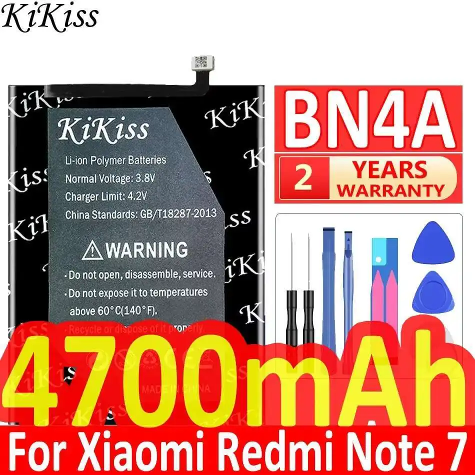 

BN4A KiKiss Portable Battery 4700mAh For Xiaomi Redmi Note 7 Pro M1901F7C Mobile Phone Batteries