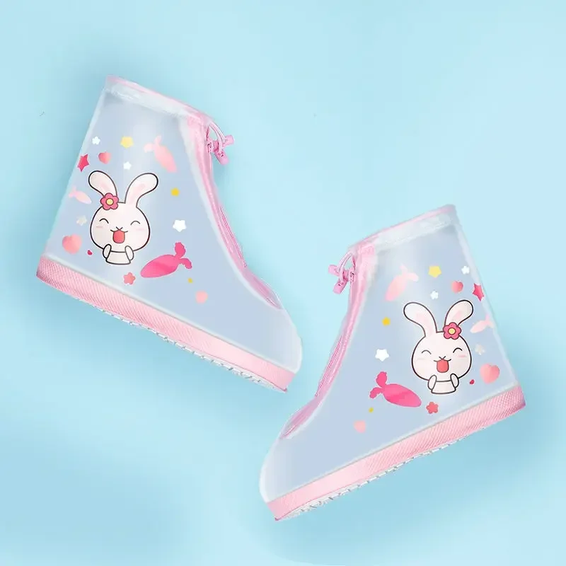 Copriscarpe antipioggia per bambini impermeabile antiscivolo per esterni Cartoon Boys Girls stivale da neve con suole addensate copriscarpe per