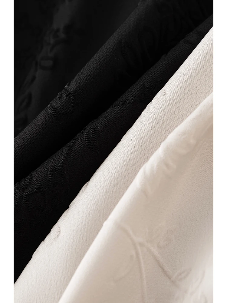ZIQIAO Frauen Sommer Lange Röcke Neue Chinesische Stil Plissee Design A-LINE Schwarz Temperament Weiblichen Rock 24ZQ92342