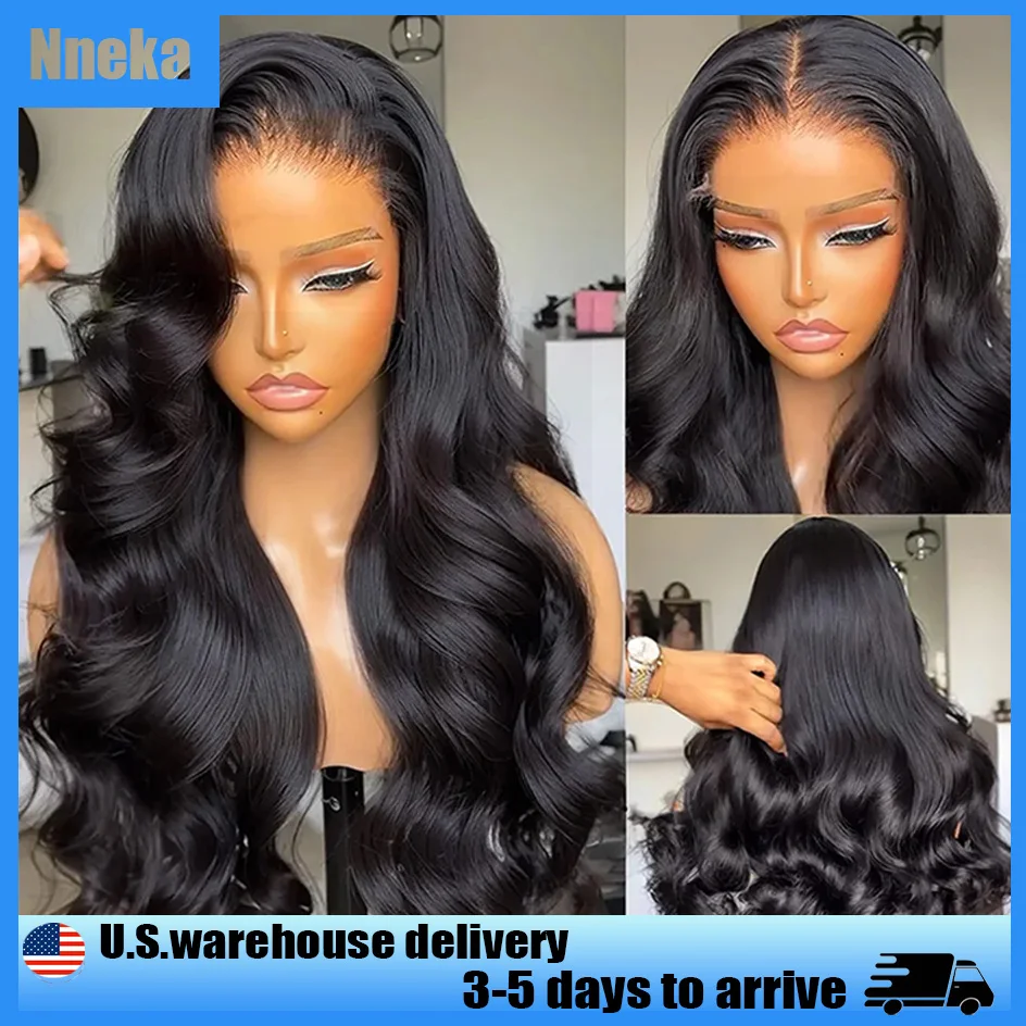

Nneka 200% Density 40 Inch Body Wave Lace Front Wig 13x6 Loose Body Wave 13x4 Lace Front Wig Human Hair Black Wig Brazilian