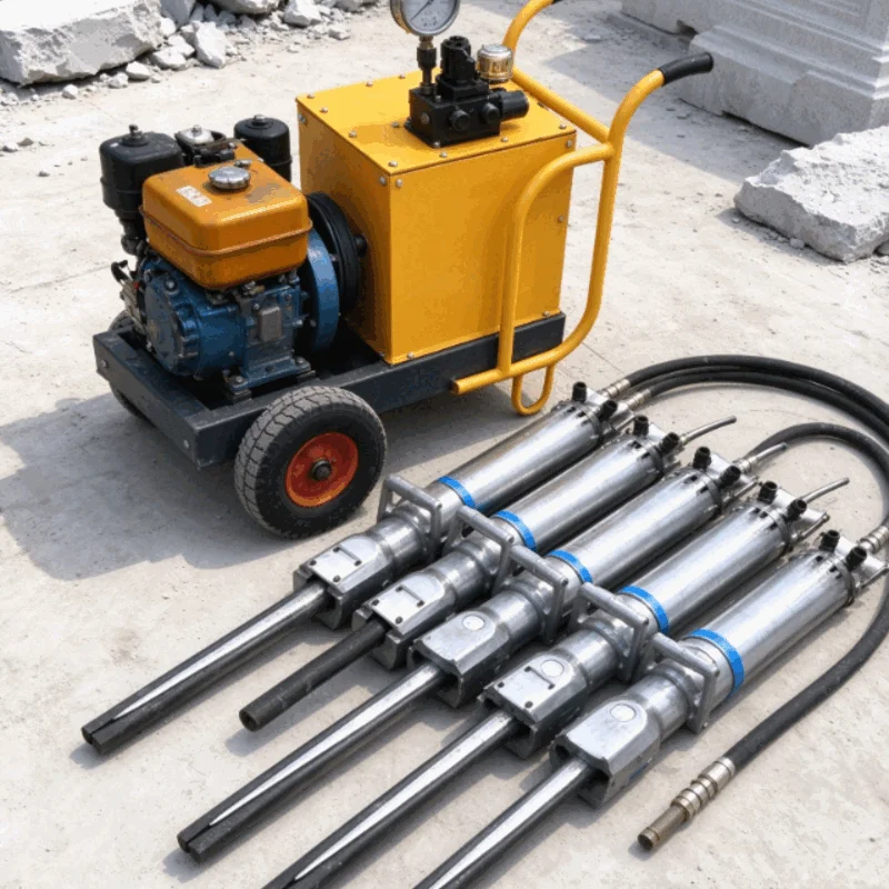 Customized Static Hydraulic Rock Splitter, Hard Rock Breaking Tool, for Quarry Mining, Tunnel and Concrete Demolition Tasks