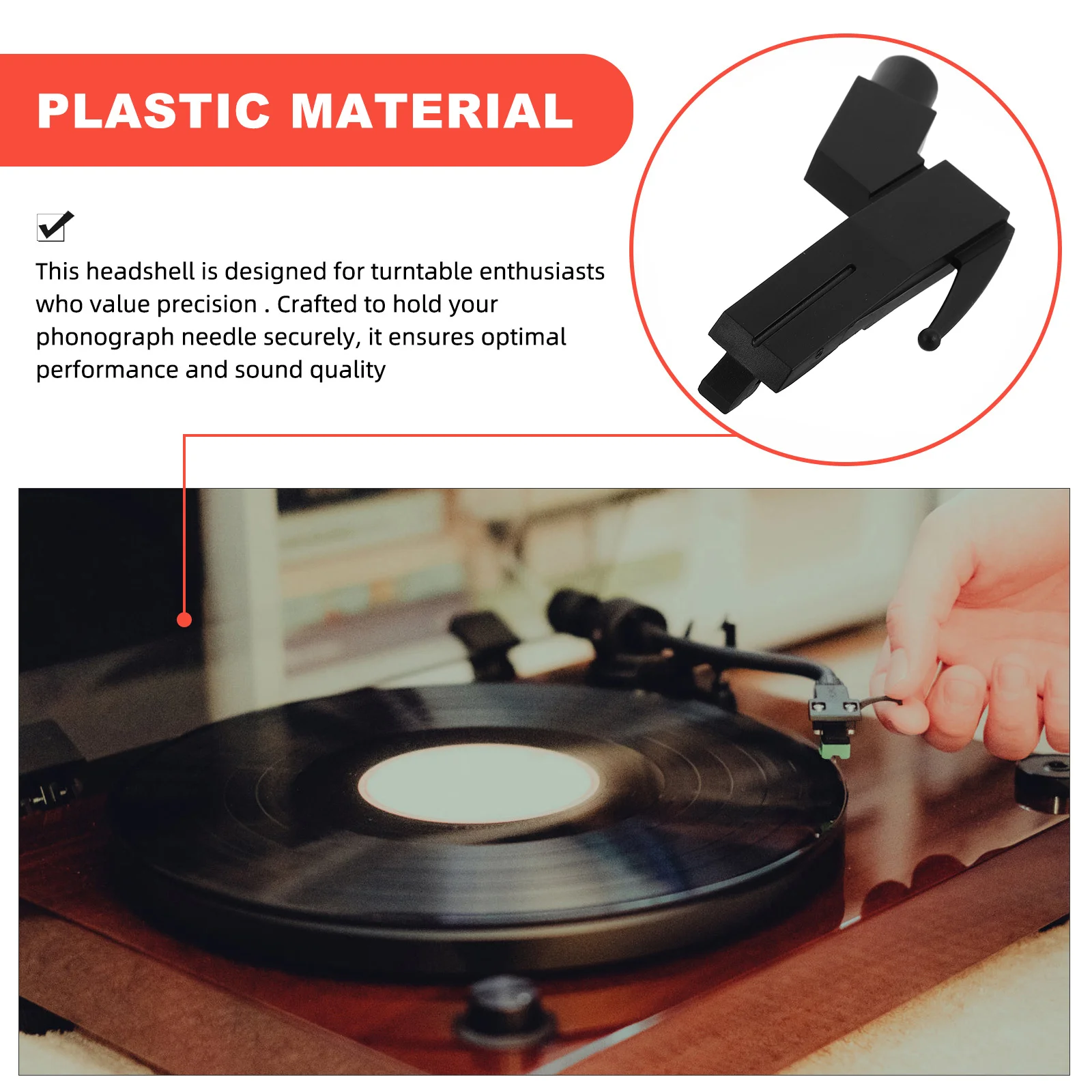 Accessorio per giradischi con guscio stilo Robusto supporto in plastica per ago fonografo Parti per giradischi con prestazioni affidabili per vinile
