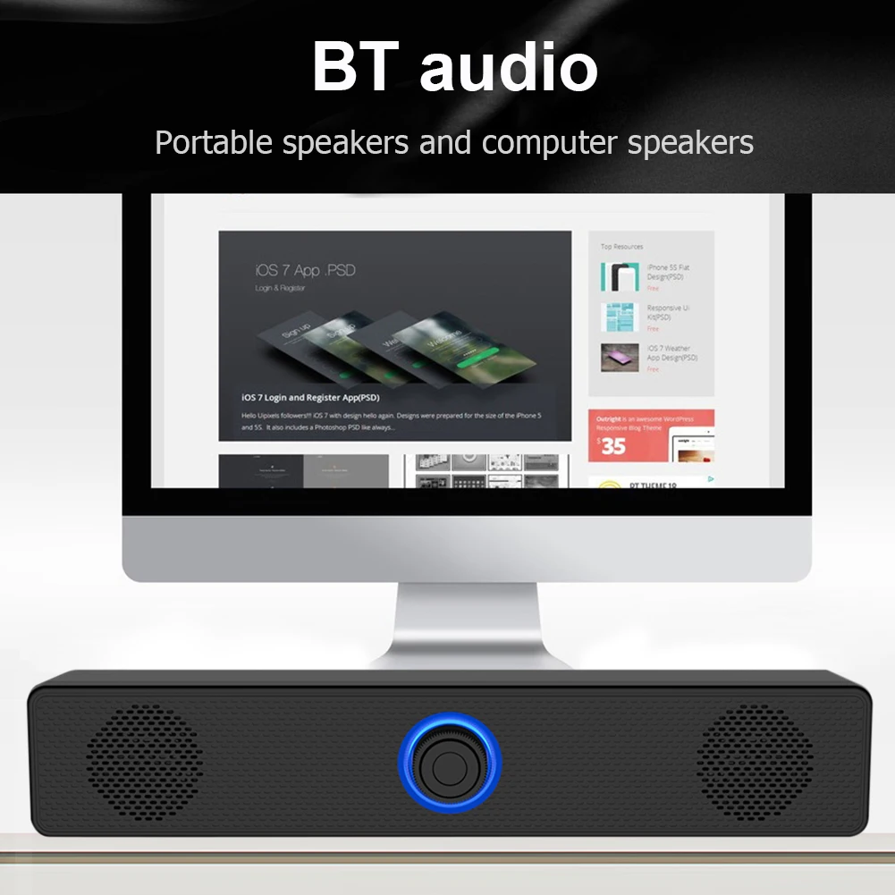 Bluetooth-Lautsprecher Heimkino-Soundsystem 3D-Stereo-Bass-Soundbar Subwoofer Heimkino-Surround-Audiosystem für Laptop-PC