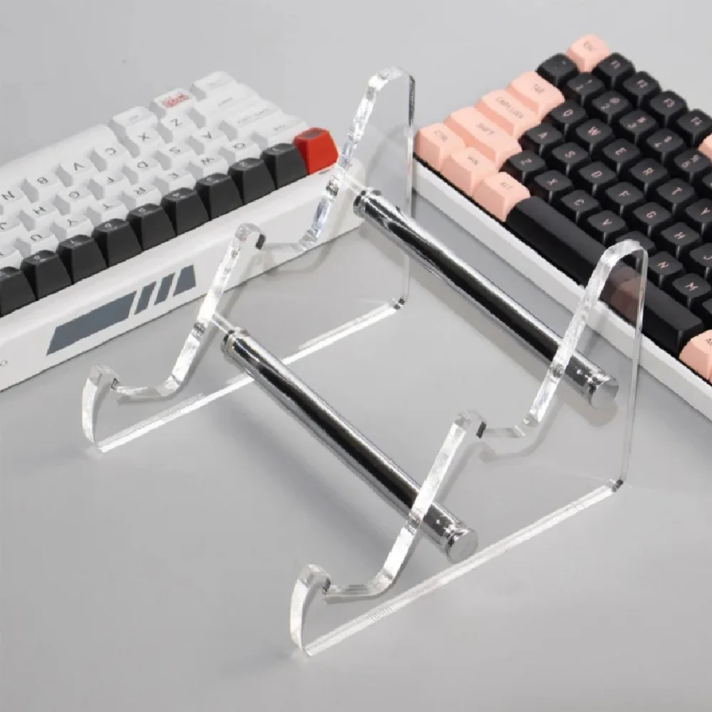 3 Tiers Display Keyboard Holder Transparent Acrylic Keyboard Stand Computer Mechanical Keyboard Rack Storage Detachable Holder
