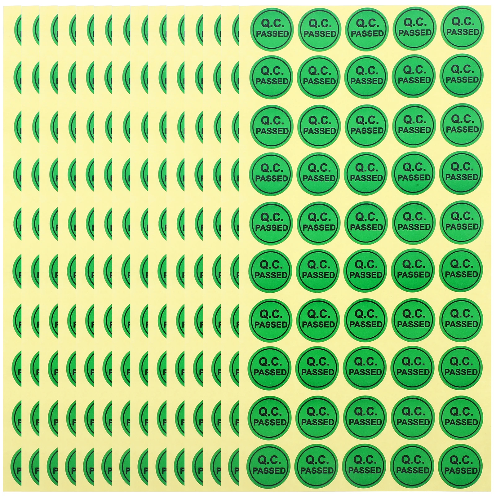 1000pcs Qualified Stickers Green Qc Passed Labels Adhesive Warehouse Tested Tags Quality Inspection Stickers Inventory Labels