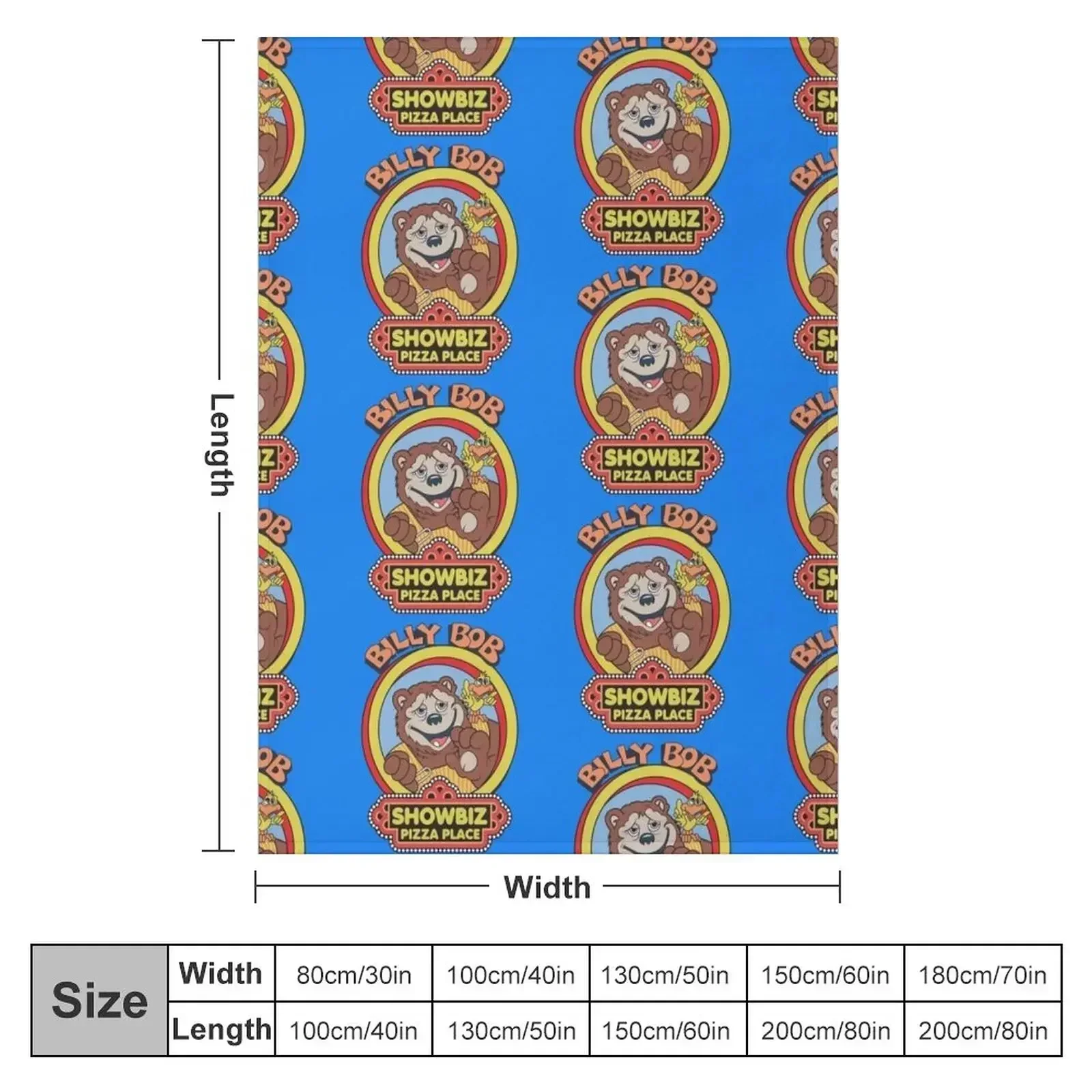 Showbiz Pizza Billy Bob Throw Blanket Camping manga Custom Blankets