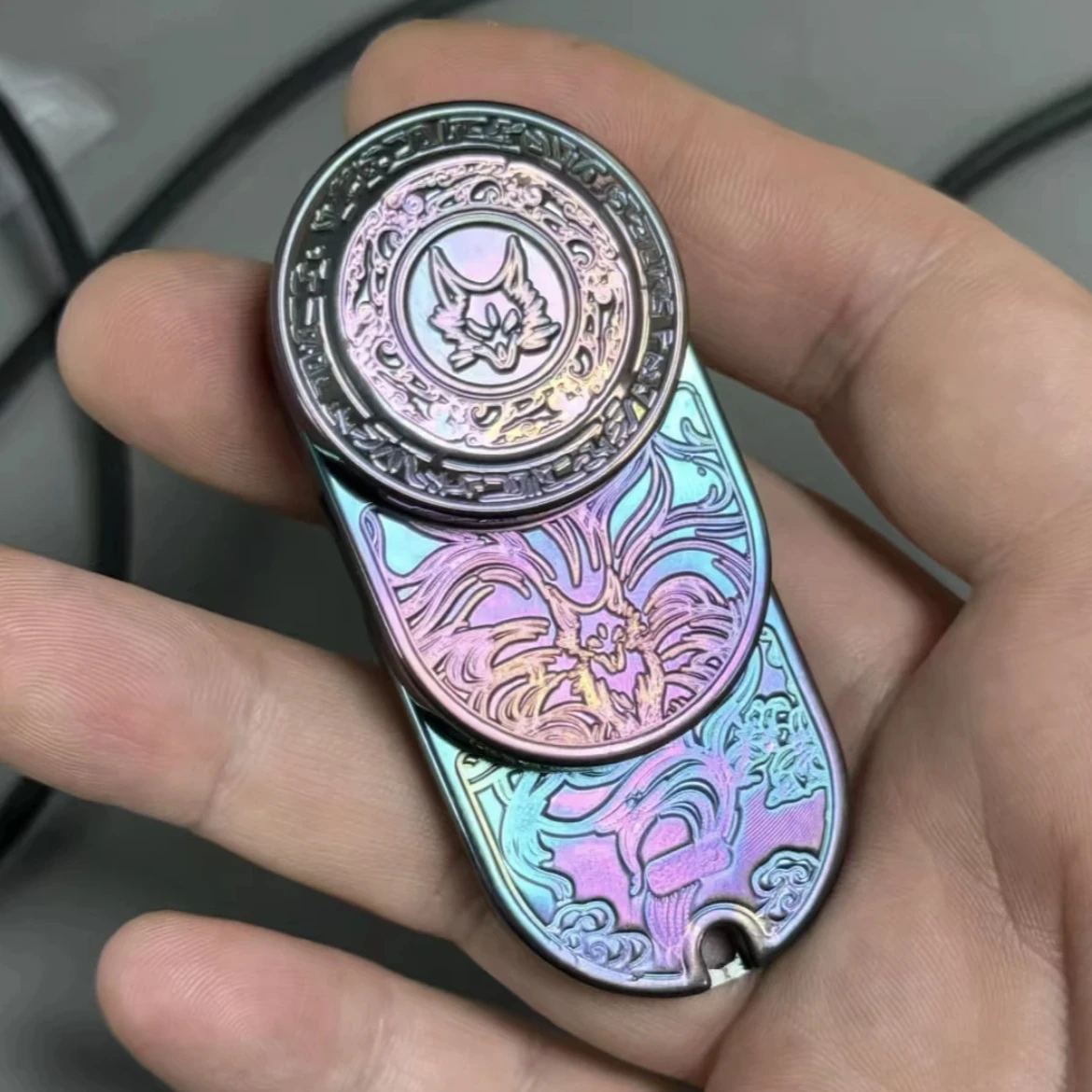 Fox Titanium Alloy Fidget Rhythm Slider Magnetic EDC Toys Sensory Stress Relief for ADHD Adults Focus Desk Toy
