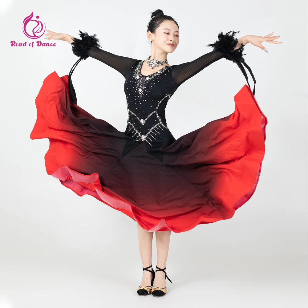 

Womens Dance Costumes Girls Stage Suit Modern Long Dresses Female Elegant Wed Party Ballroom Waltz Clothes Drag Queen dancewear