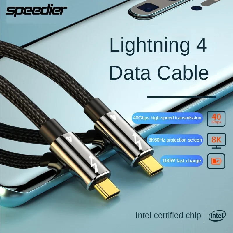 

TB 4/3 Cable USB4.0 40Gbps USB C To Type C PD 100W 5A 8K@60Hz Fast Charging Data Transfer USB-C Cable For Macbook Pro