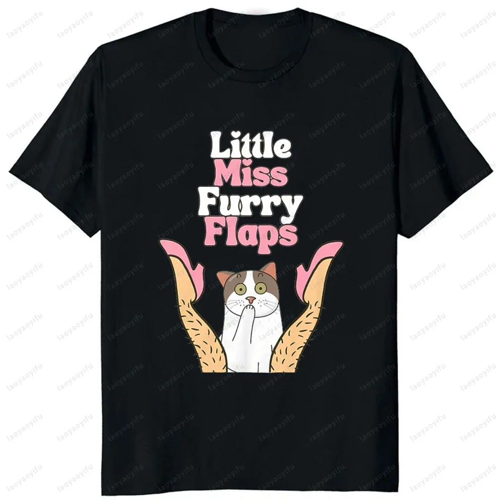 Funny Little Miss Furry Flaps Inappropriate Adult Joke Women T-Shirt Casual Fashion Loose Streetwear Man Tshirt Summer Y2k Tees