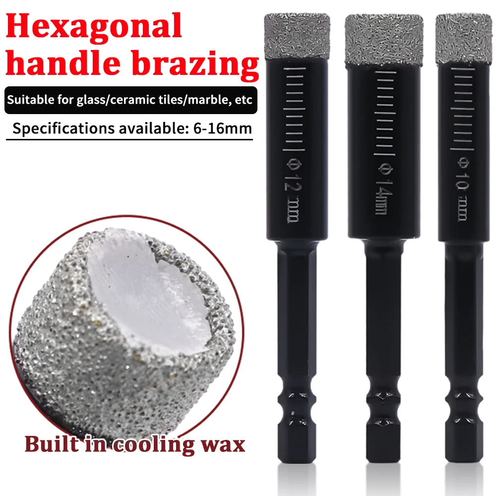 

6-16mm Dry Diamond Drilling Core Bits Marble Granite Vitrified Tile Hole Opener Diamond Drill Bit Thread Hole Opener