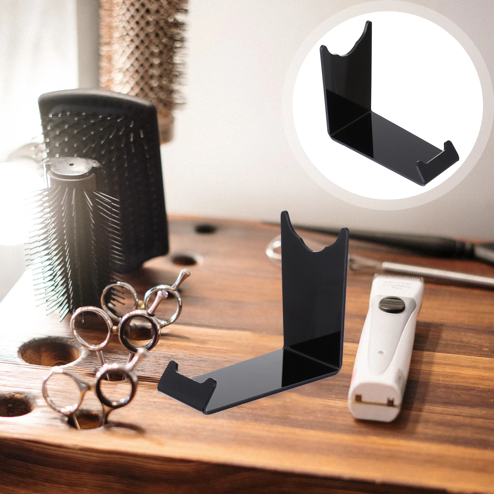 

2pcs Black Shaver St Beard Display Holder Electric Razor Brackets Acrylic Shelving Storage Desktop Home Office Use